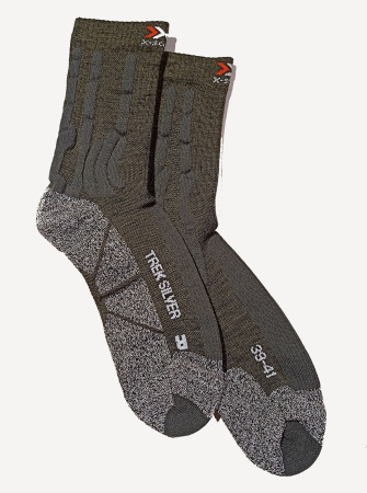 Носки X-SOCKS TREK SILVER SMU (; 39-41; E052 olive green / grey)